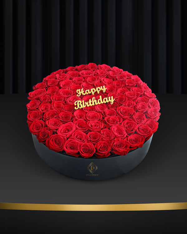 Happy Birthday Red Roses Hatbox
